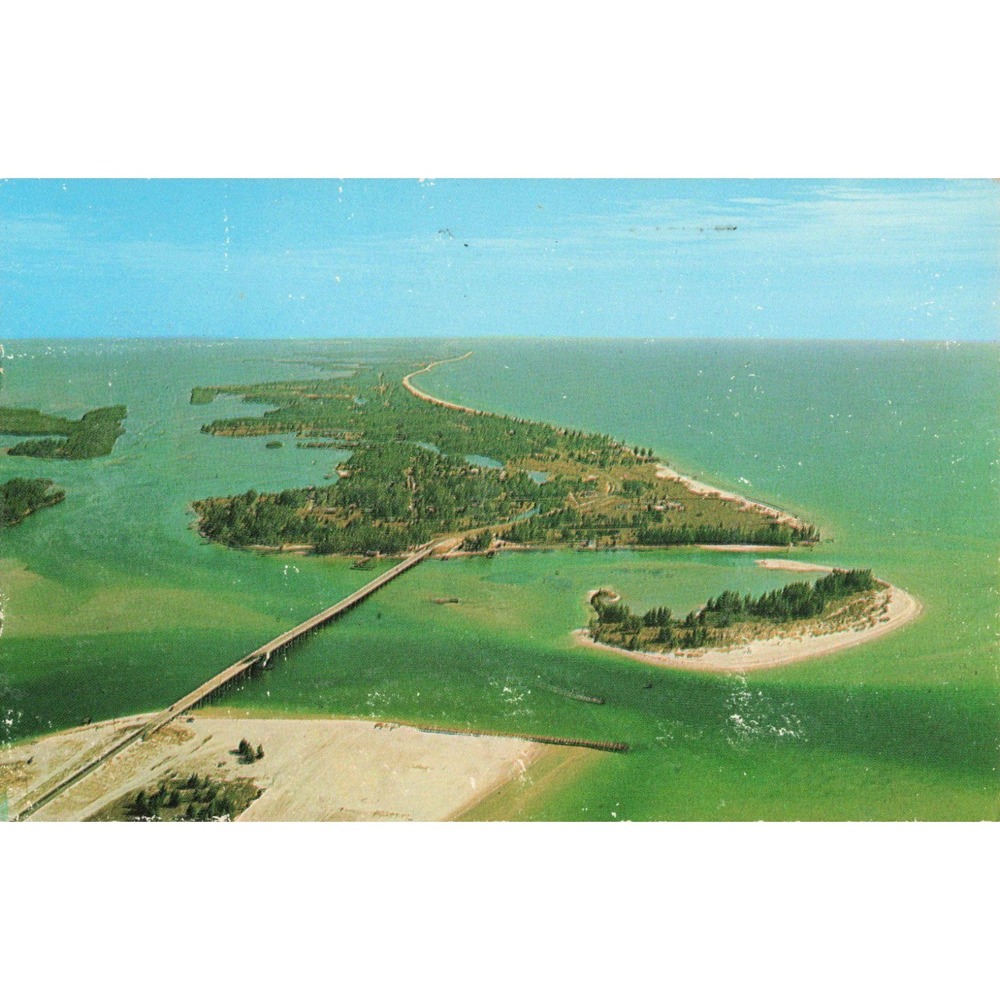 Florida Gulf Coast Postcard Anna Maria Island Longboat Key Aerial View 1972 VG - Picture 1 of 2